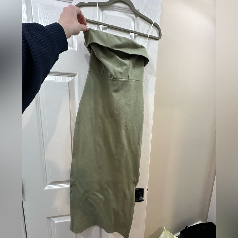 Altard State Olive Green Strapless Dress